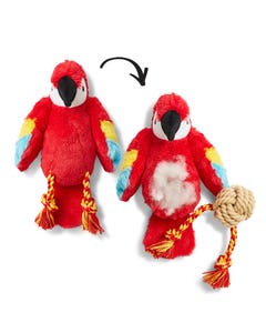 All Day Surprise Parrot With Rope Belly & Legs Dog Toy S